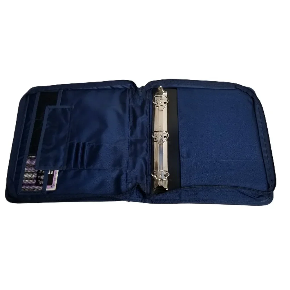 Mead Five Star Zippered Binder Computer Disc Storage Navy Blue Retro Office 90s
